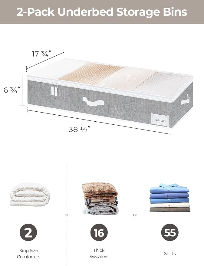 StorageWorks Extra Large Under Bed Storage Containers - Image 2