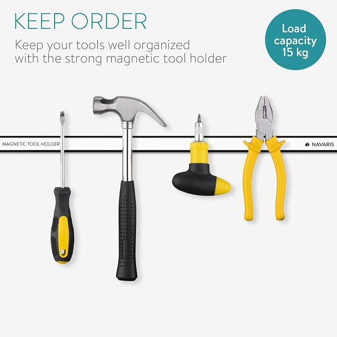 Navaris Set of 3 Magnetic Tool Holder Rack - Image 3