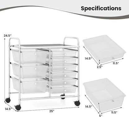 Giantex 9 Drawers Rolling Cart, Classroom Organizers, Storage Cart - Image 3