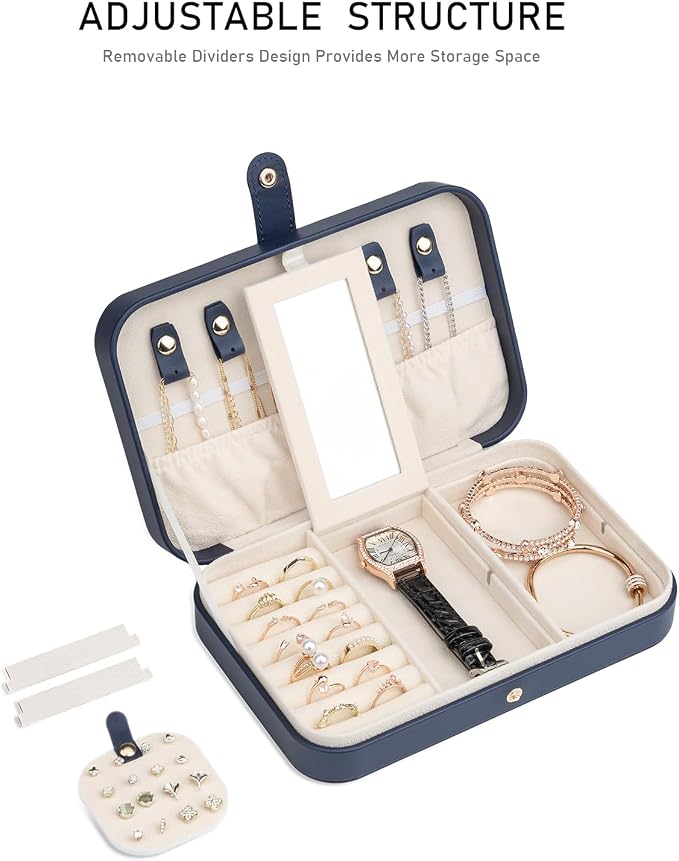 Travel Jewelry Case, Jewelry Box Small PU Leather Portable, Jewelry Travel Case - Image 3
