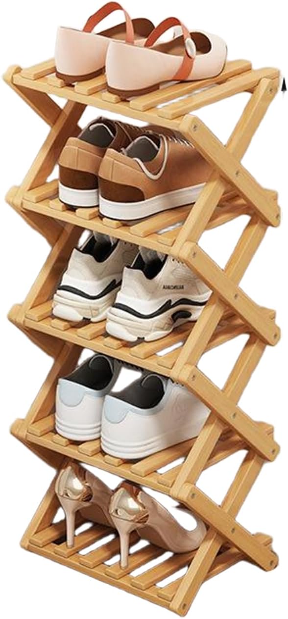 YYW Bamboo Shoe Rack for Entryway, Free Standing Shoe Racks Shelf Closet by YYW