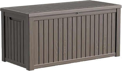 180 Gallon Large Deck Box, Resin Outdoor Storage Box by OutdoorLivingPerfected