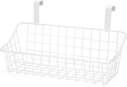LeleCAT White Basket with hook Grid Storage Basket, Hang it behind a door or on - Image 3