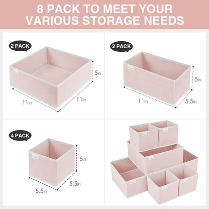Criusia 8 Pack Underwear Drawer Organizer, Drawer Organizer Clothes, Foldable - Image 3