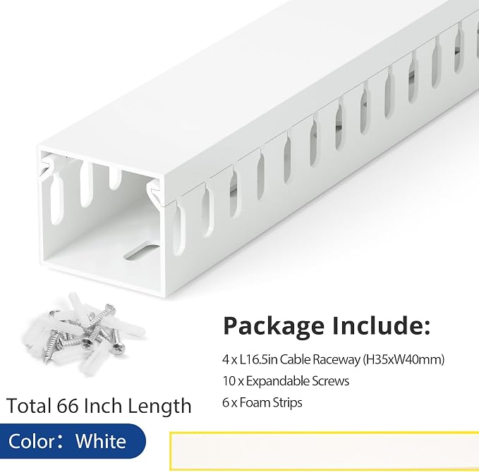 66in Professional Server Rack Cable Management Raceway, H1.4in x W1.6in Cable - Image 5
