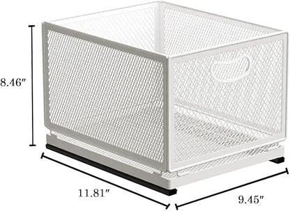 Sliding Cabinet Basket Organizer Drawer Self Adhesive Slide out Pantry Shelves - Image 2