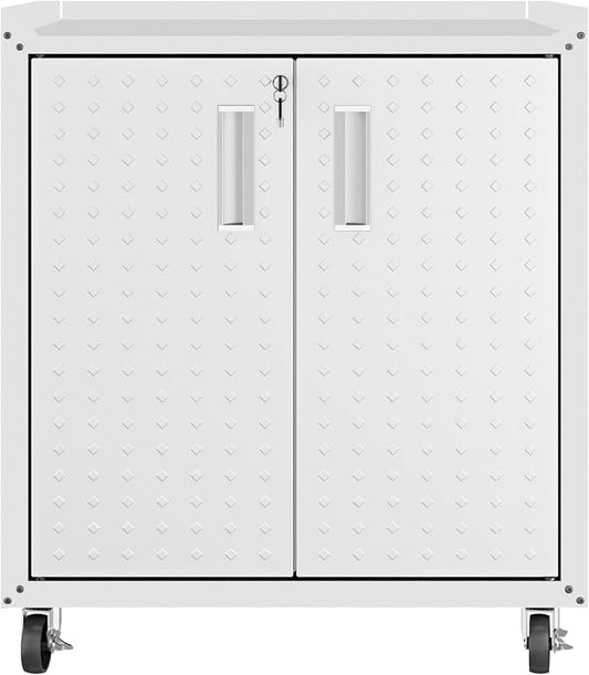 Manhattan Comfort Fortress Textured Metal 31.5" Garage Mobile Cabinet by ManhattanComfort