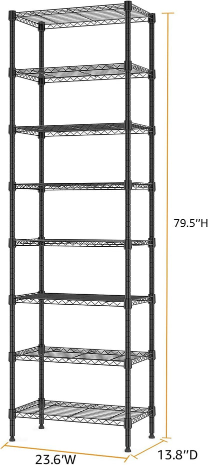 8 Tier 2000 lbs Storage Rack Metal Wire Shelving Unit, Storage Standing Shelf - Image 3