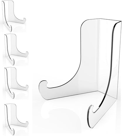 Boloyo Flat Back Acrylic Plate Display Stand, 6 Inch 5PC Clear Acrylic Display by BoloyoAcrylicDisplayEasel
