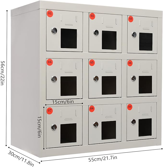 9 Slot Cellphone Charging Station Cell Phone Locker Cellphone Storage Cabinet - Image 2