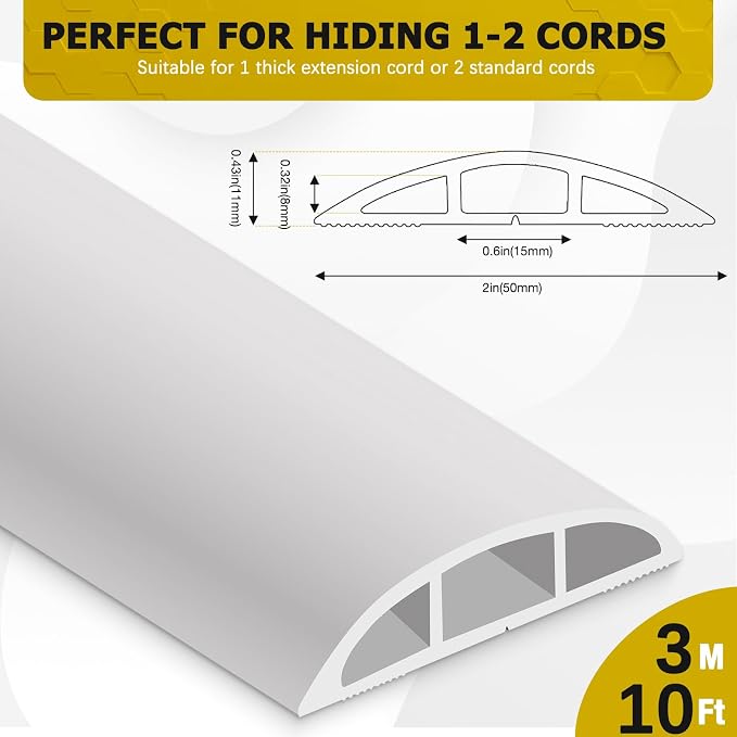 Floor Cord Cover 10FT Cord Covers - Image 2
