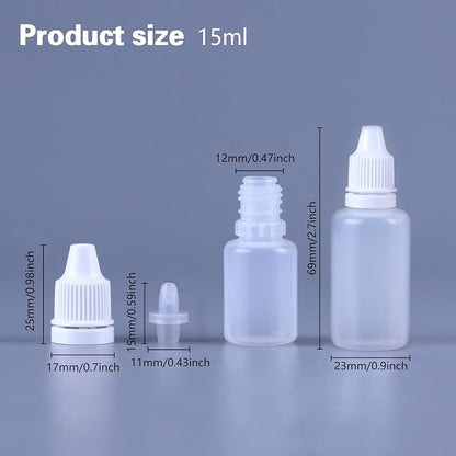 12PCS 15ML White Plastic Empty Squeezable Dropper Bottles Portable Eye Liquid - Image 2