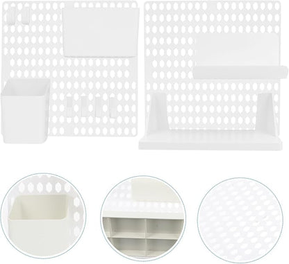 Punch Pegboard Shelf Display Wall Organizer Kit Plastic Lightweight Wall - Image 5