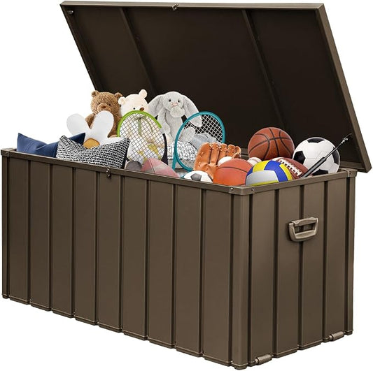 Domi 120 Gallon Metal Deck Box Waterproof, Outdoor Storage Box by domioutdoorliving