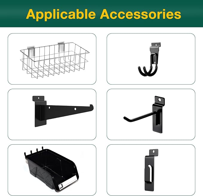 Yuzzy Slat Wall Paneling 2 x 4ft, Garage Slatwall Panel Wall Storage Systems - Image 7