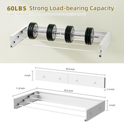 Wall Mounted Drying Rack for Laundry 23.6'', Foldable Laundry Drying Rack - Image 6