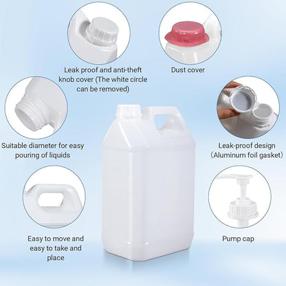 2 Pack 2.5 Gal Plastic F-Style Jug Reusable Food-Safe, Heavy-Duty HDPE - Image 2