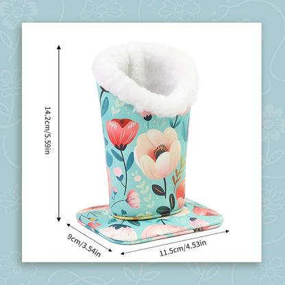 Plush Lined Eyeglasses Holder, Cute Magnetic PU Leather Glasses Stand Case - Image 7