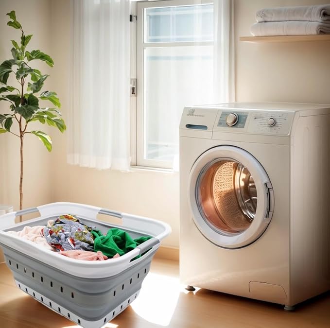 SAMMART 42L Collapsible Plastic Laundry Basket - Image 2