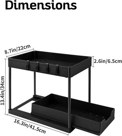 Under Sink Organizer – 2-Tier Sliding Storage Rack - Image 7