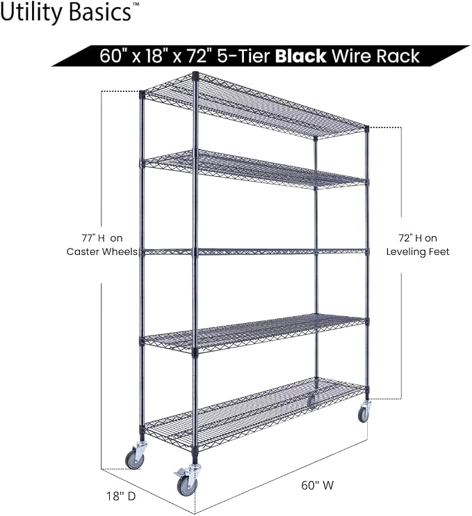 NSF Commercial 5-Tier Wire Shelving - Image 7