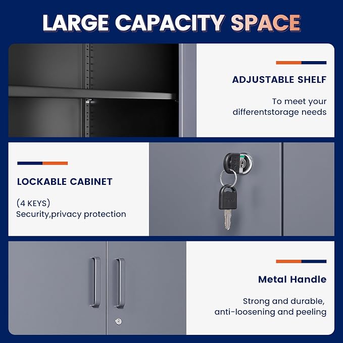 Yizosh Metal Storage Locking Cabinet - Image 4