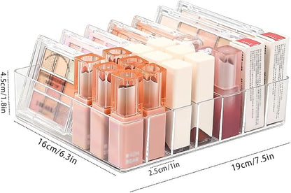 2 Pack Makeup Organizer for Eyeshadow Palette and Lipstick Organizer, 7 Section - Image 2