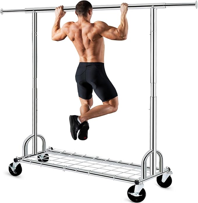 HOKEEPER Clothing Garment Rack Capacity 525LBS Clothing Racks on Wheels Rolling by HOKEEPER