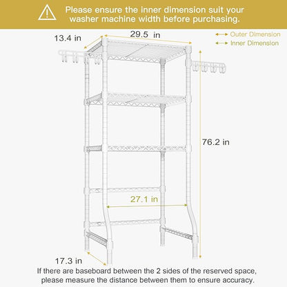 Ulif U8 Mini Laundry Room Storage Organizer, Over The Washer and Dryer Storage - Image 3