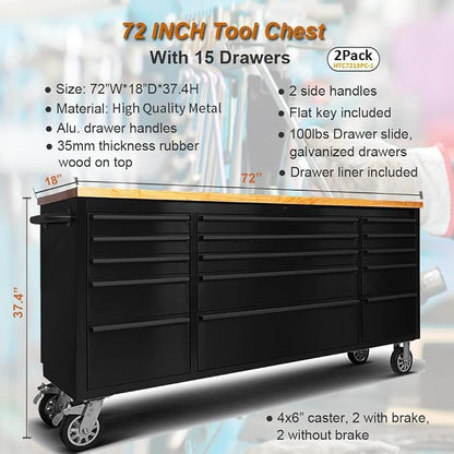 72 inch Tool Chest with 15 Drawers - Image 2