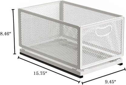 Sliding Cabinet Basket Organizer Drawer Self Adhesive Slide out Pantry Shelves - Image 2