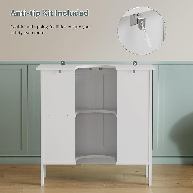 TEENFON Pedestal Sink Storage Cabinet, Under Sink Cabinet - Image 6