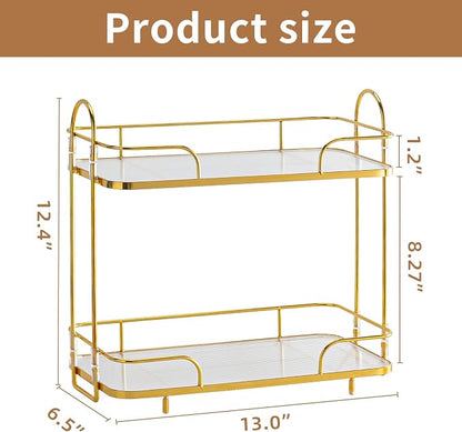 Seoneiro 2 Tier Corner Bathroom Counter Organizer, Cosmetic Skincare Organizer - Image 4