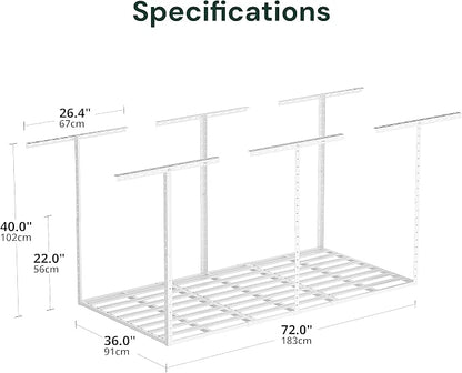 SunsGrove 3x6 Garage Storage Overhead Rack Organization, Adjustable Ceiling - Image 3