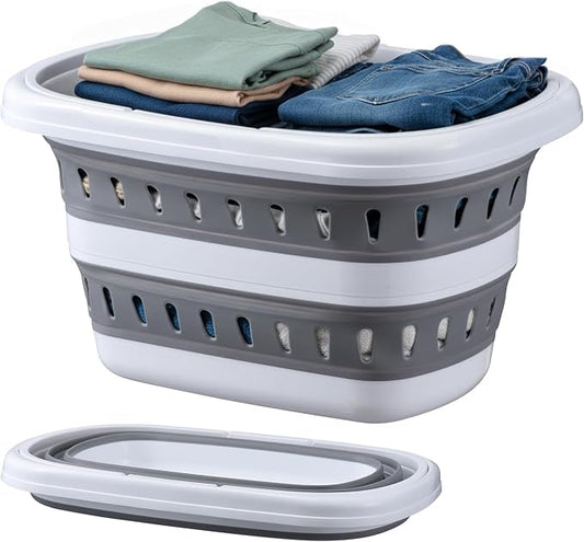 Monozuki Collapsible Plastic Laundry Basket 10.6 gallon Eco-recycled material- by Unknown