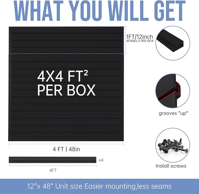 Slatwall Panels 4'x 4' Garage Slat Wall Storage Systems, Slat Wall Paneling - Image 5