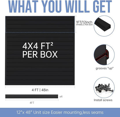Slatwall Panels 4'x 4' Garage Slat Wall Storage Systems, Slat Wall Paneling - Image 5