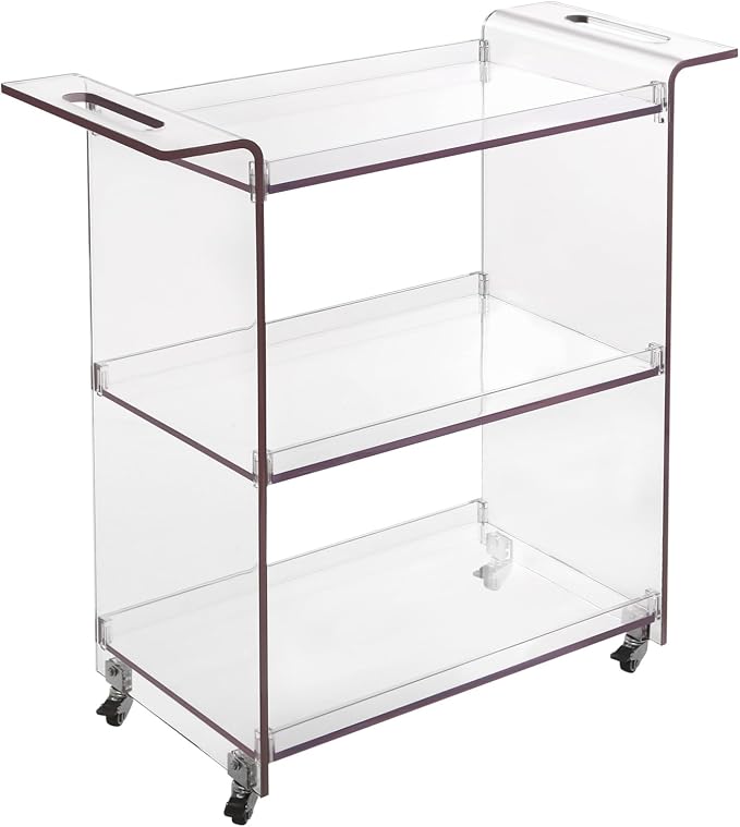 3-Drawer Rolling Storage Cart, Plastic Storage Organizer Rolling Cart - Image 4