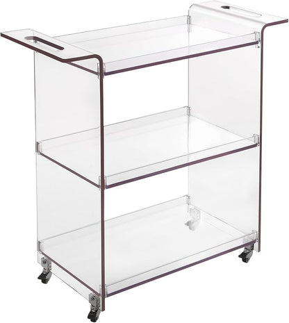 3-Drawer Rolling Storage Cart, Plastic Storage Organizer Rolling Cart - Image 4