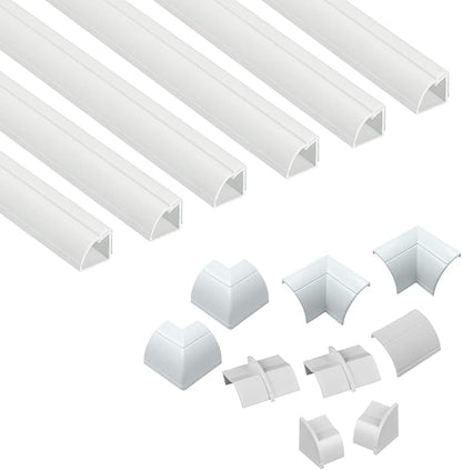 D-Line 30ft White Corner Cable Concealer Multipack, Floor Wire Hider, Quarter by D-LineUSAinc