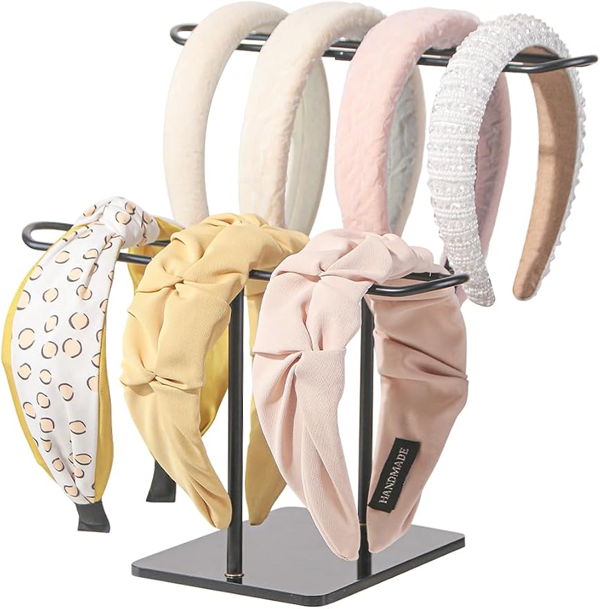 2 Tier Headband Holder, Metal Hair Band Organizer, Ear Diplay Stand, Hair by Pangkeep