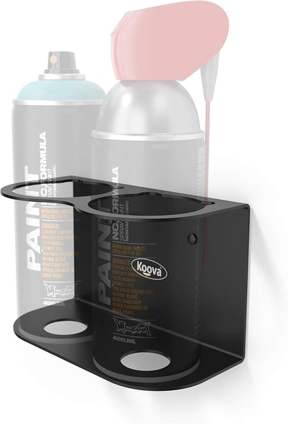 Koova 2 Aerosol Spray Can Holder | Easy Install Wall Mount | Heavy-Duty Powder by Koova