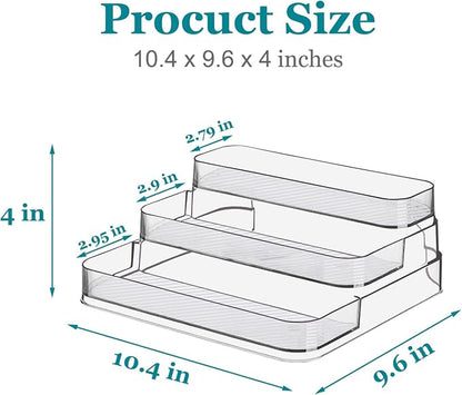 Acrylic Spice Rack, No Assembly Clear 3 Tier Condiment Bottle Shelf Vanity - Image 5