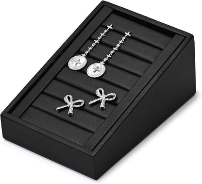 Oirlv Premium PU Leather Ring Tray Display Stand Slotted Ring Showcase Display - Image 6