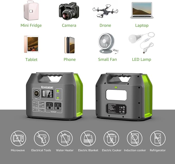 EnginStar Solar Generator, 300W Portable Power Station, 296Wh Lithium Battery - Image 8