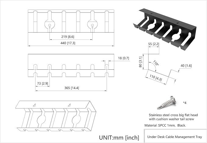 2 Pcs of Cable Management Under Desk - Image 2