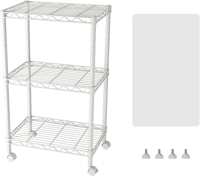 SINGAYE 3 Small Shelves Storage Shelf Wire Shelving Unit Metal Shelf Adjustable by SINGAYE