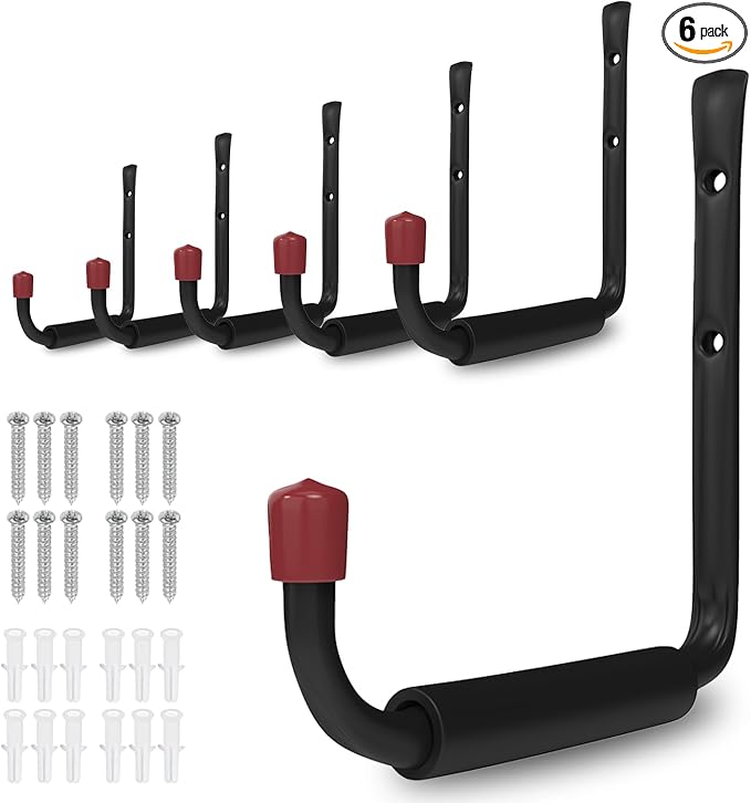6 Pack Garage Hooks Heavy Duty by Unknown
