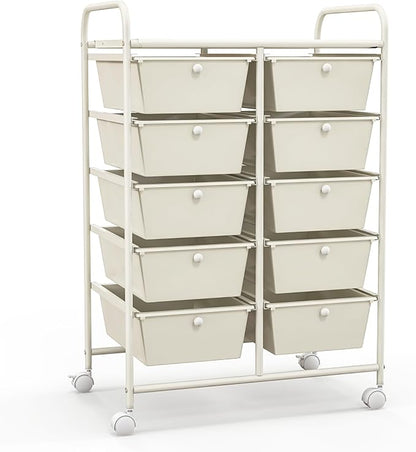 Giantex 10 Drawers Rolling Cart, Classroom Organizers, Storage Cart - Image 9