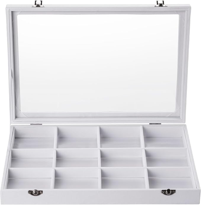 Frebeauty Velvet Jewelry Tray, 12 Grid Jewelry Organizer - Image 2
